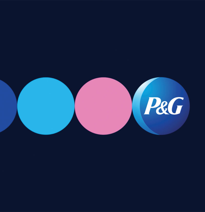 Eventový vizuál Procter & Gamble Six Zero One s farebnými grafickými prvkami