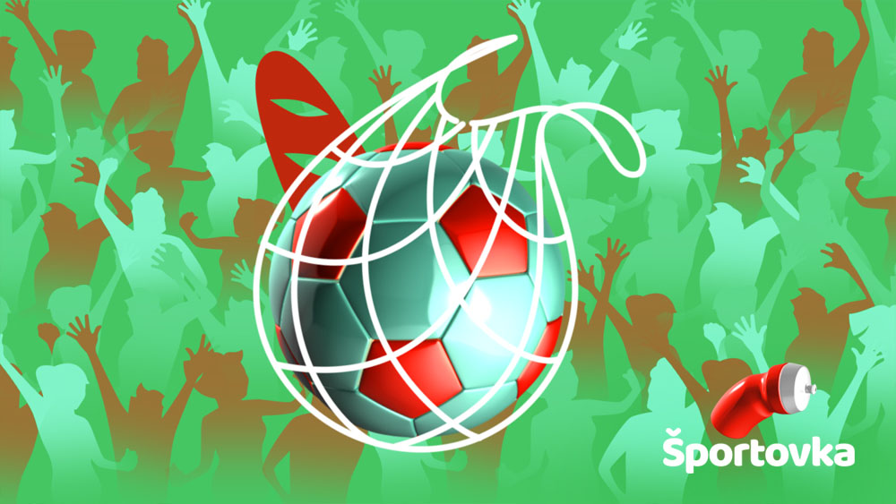 3D športový vizuál futbalovej lopty v sieti vytvorený pre online projekt Športovka